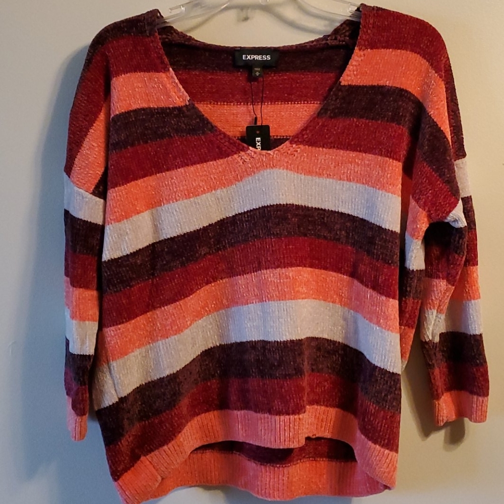 🔥 NWT CHENILLE STRIPED SWEATER